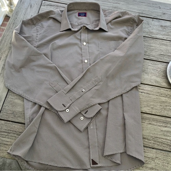 UNTUCKit Men's Taupe Brown Checkered Button Down Shirt Size XXL - Picture 1 of 8